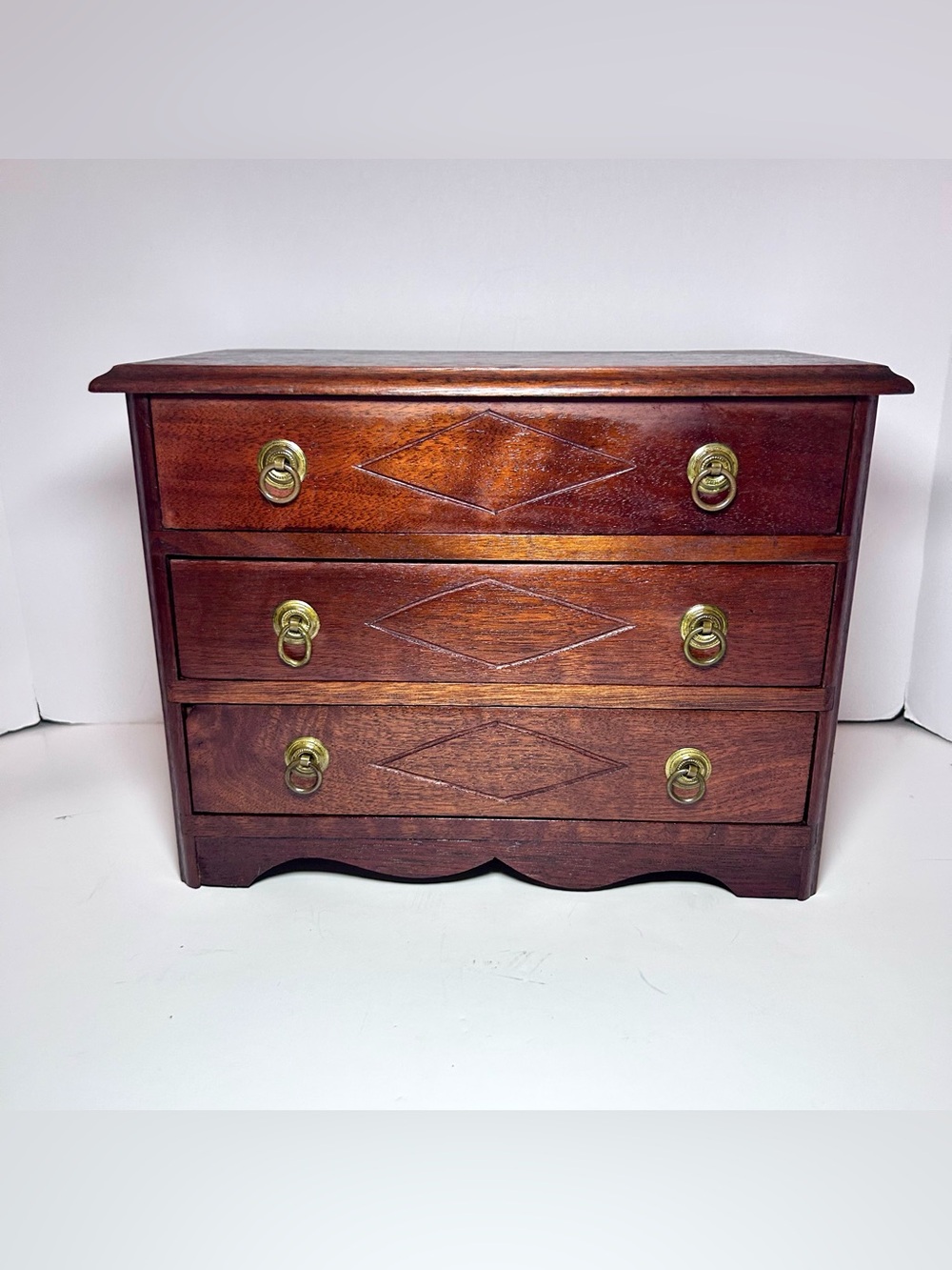 Vintage Mahogany Georgian Style Miniature Chest of Drawers
